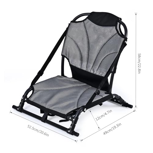 Adjustable Folding Kayak Seat with Breathable Mesh Backrest