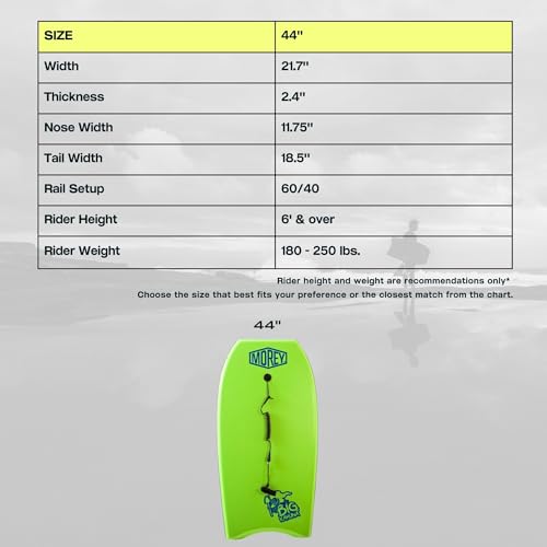 44 Inch Bodyboard for Tall Riders Beach Surfing