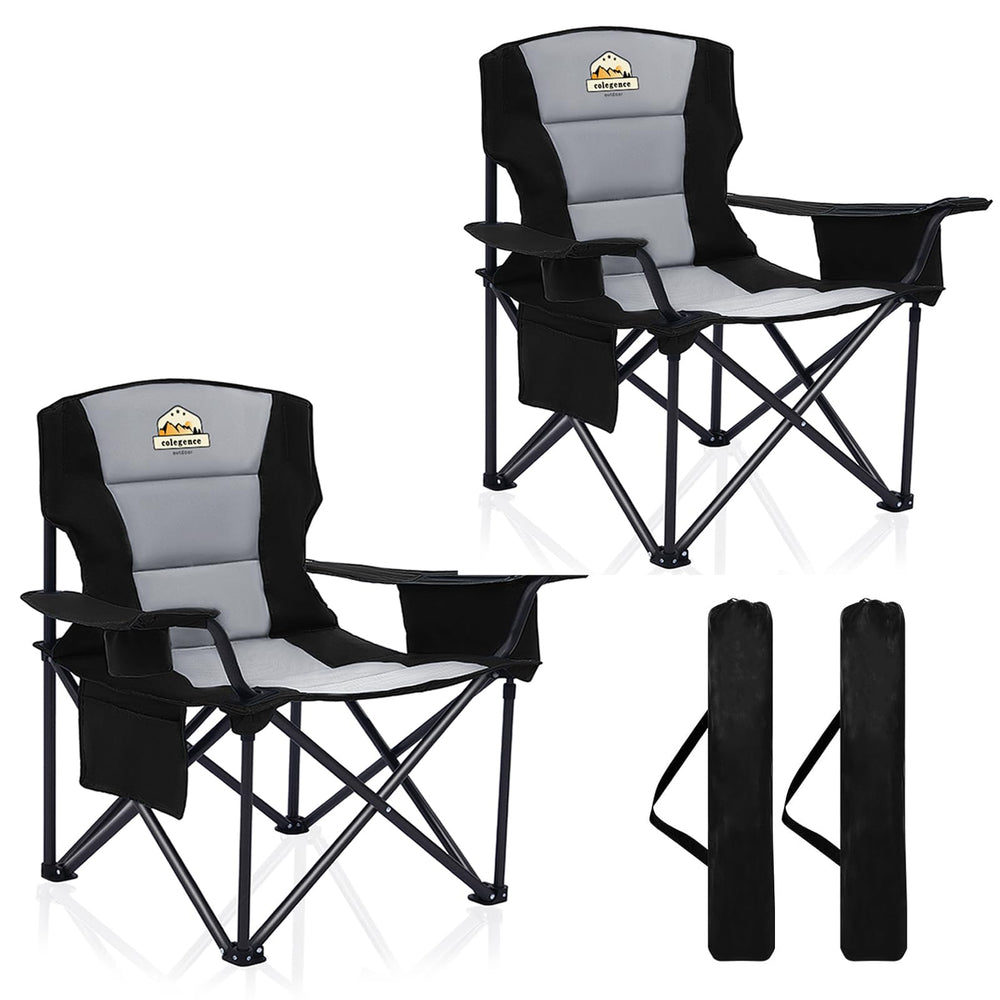 Oversized Heavy Duty Folding Camping Chair with Cooler Bag
