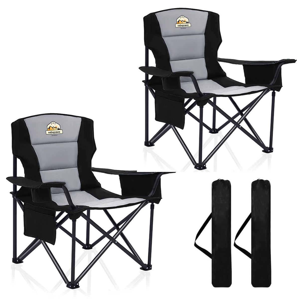 Oversized Heavy Duty Folding Camping Chair with Cooler Bag