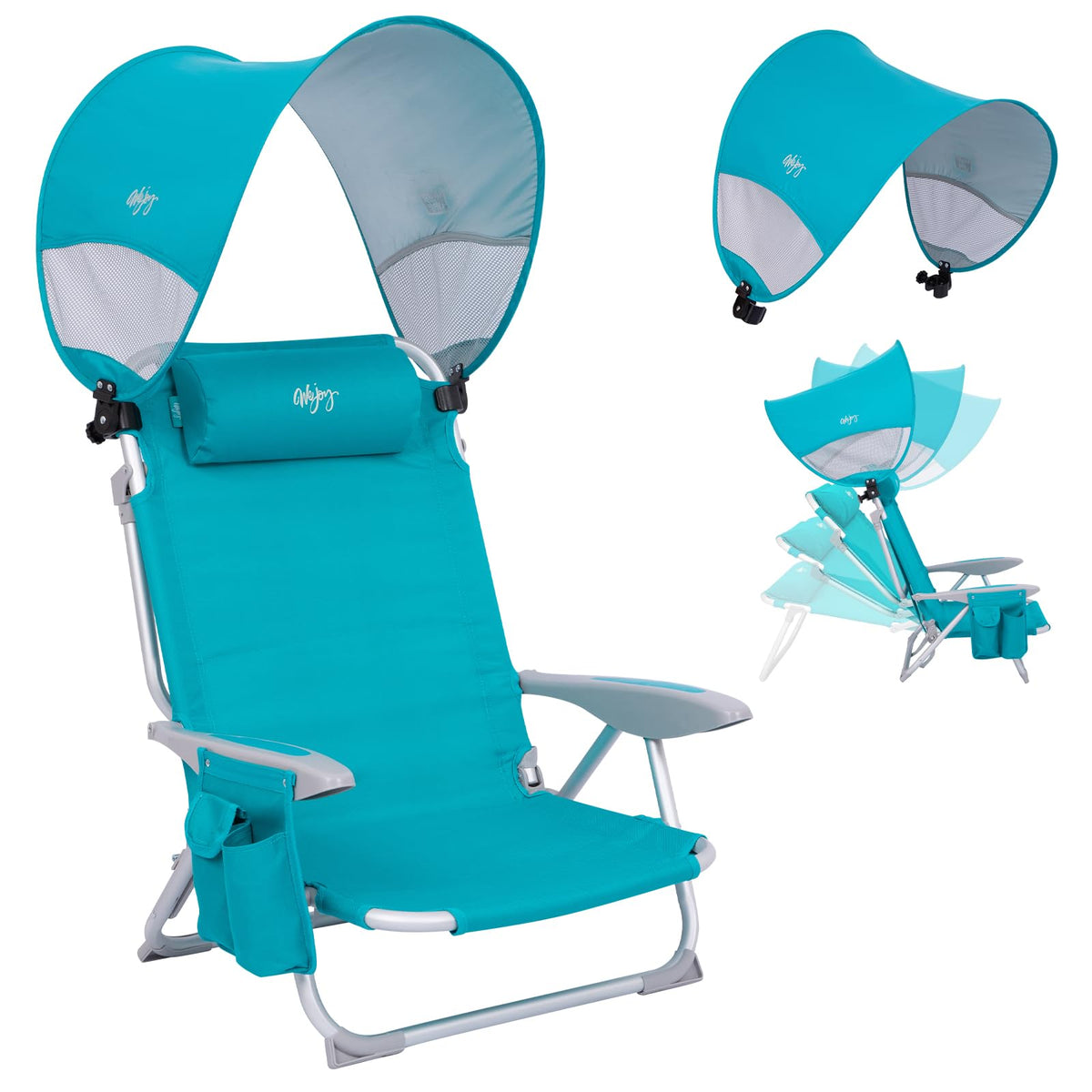 Adjustable 4 Position Reclining Beach Chair for Adults