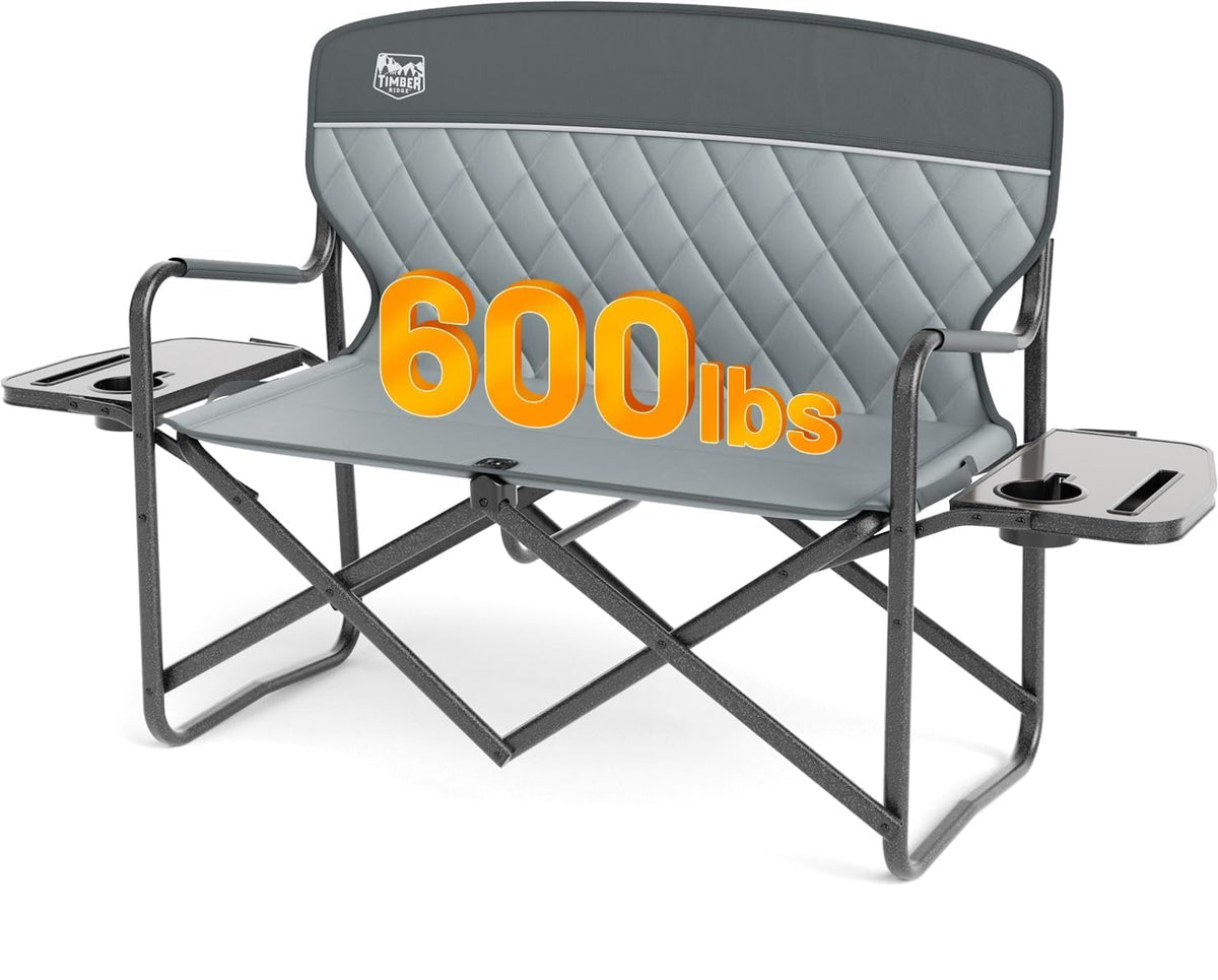 Heavy Duty Portable Camping Chair with Side Table and Pocket