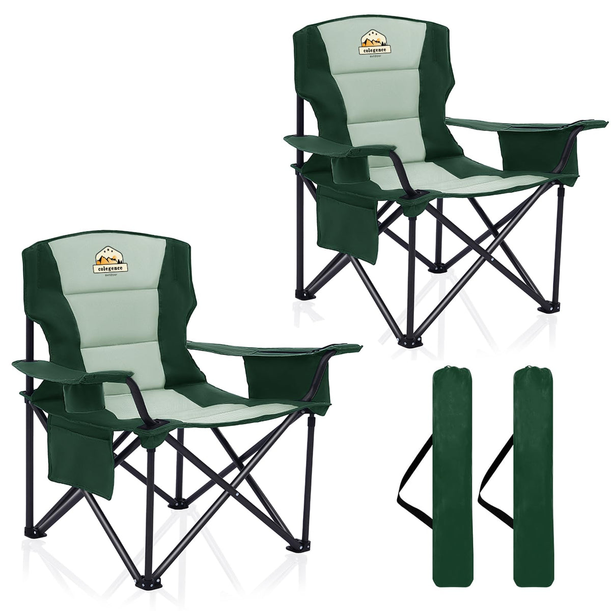 Oversized Heavy Duty Folding Camping Chair with Cooler Bag