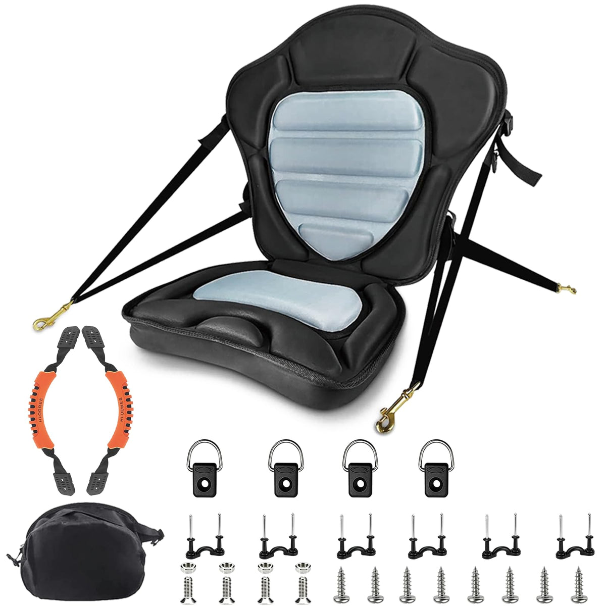 Padded Kayak Seat Cushion with Supportive Backrest