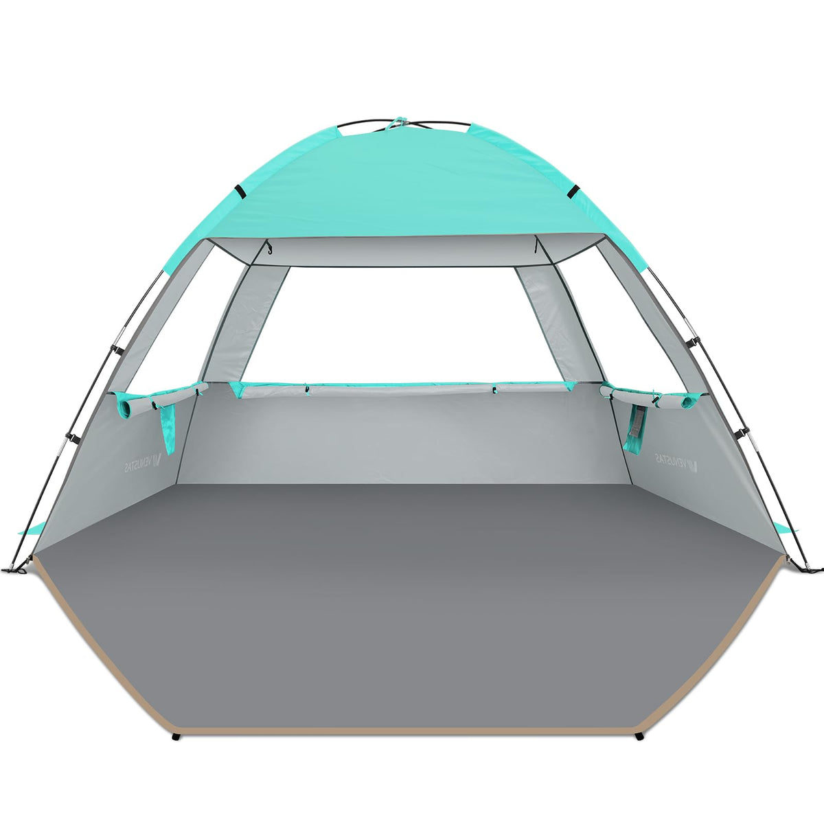 UPF 50 Beach Tent Sun Shelter with Portable Canopy
