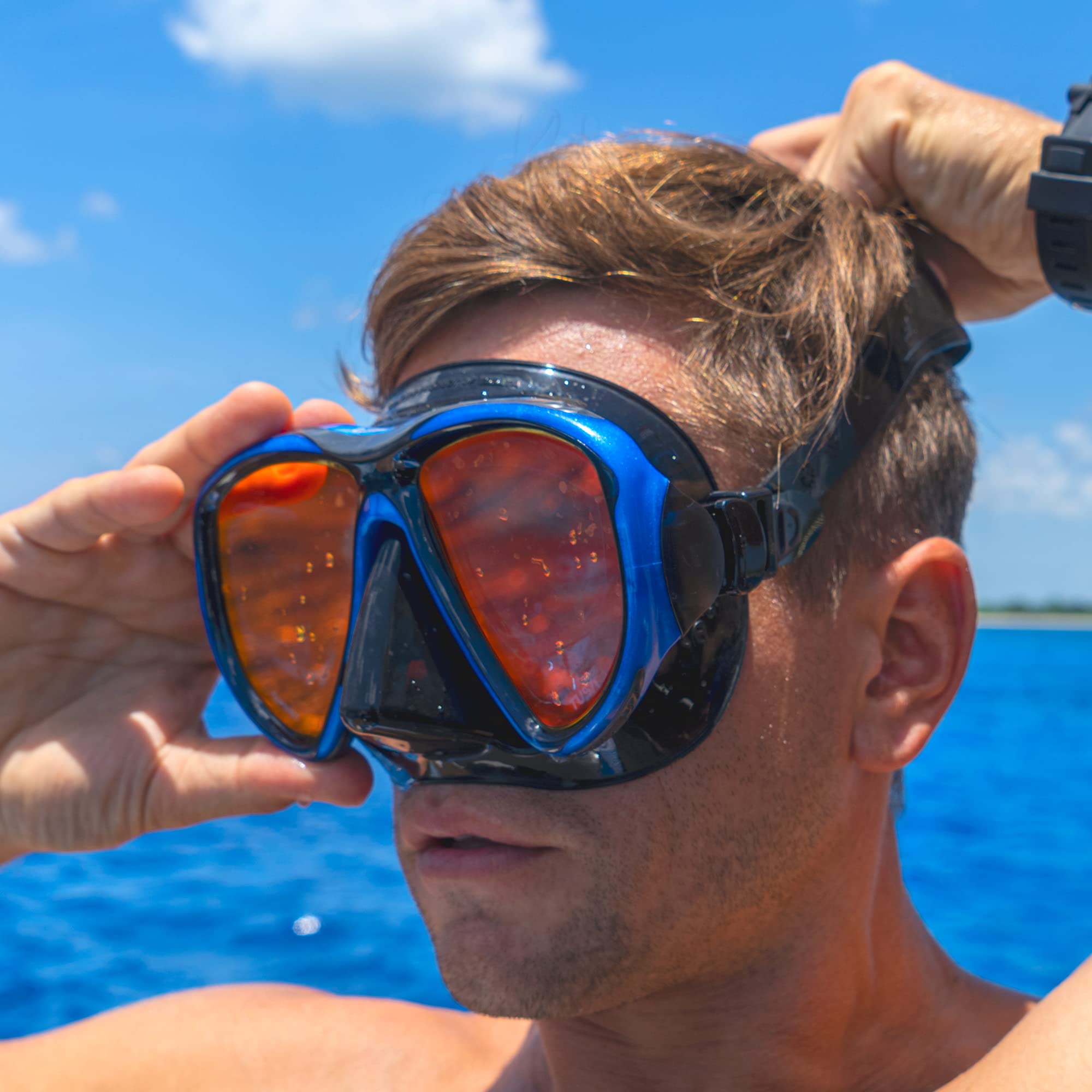 Adult Powerview Mask Dry Snorkel and Fins Travel Set