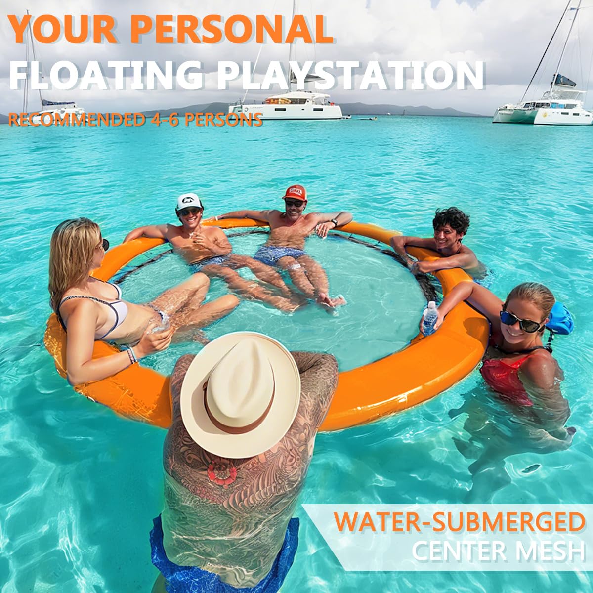Inflatable Floating Dock Platform for Beach Lake and Pool