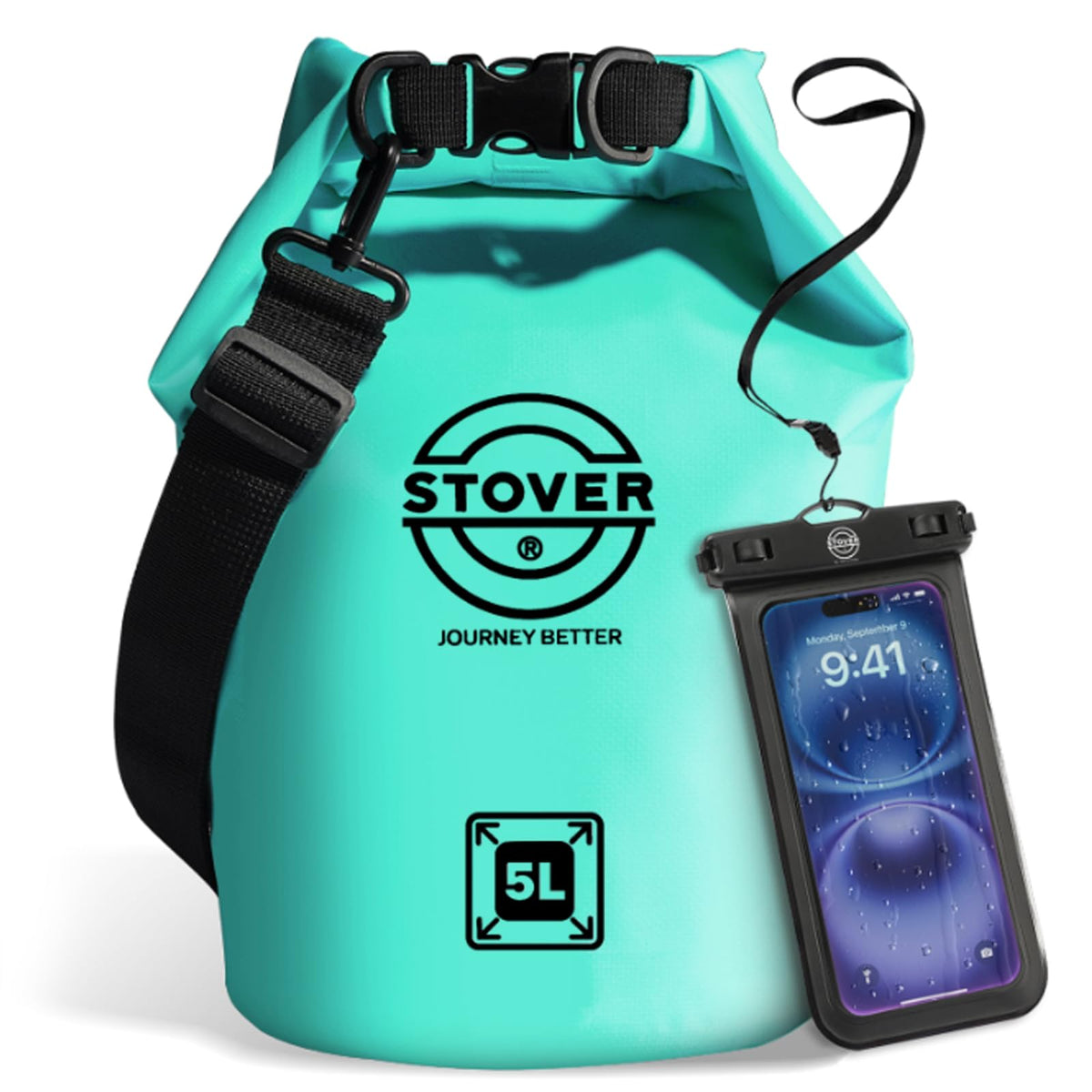 Waterproof Roll Top Dry Bag Backpack with Phone Case