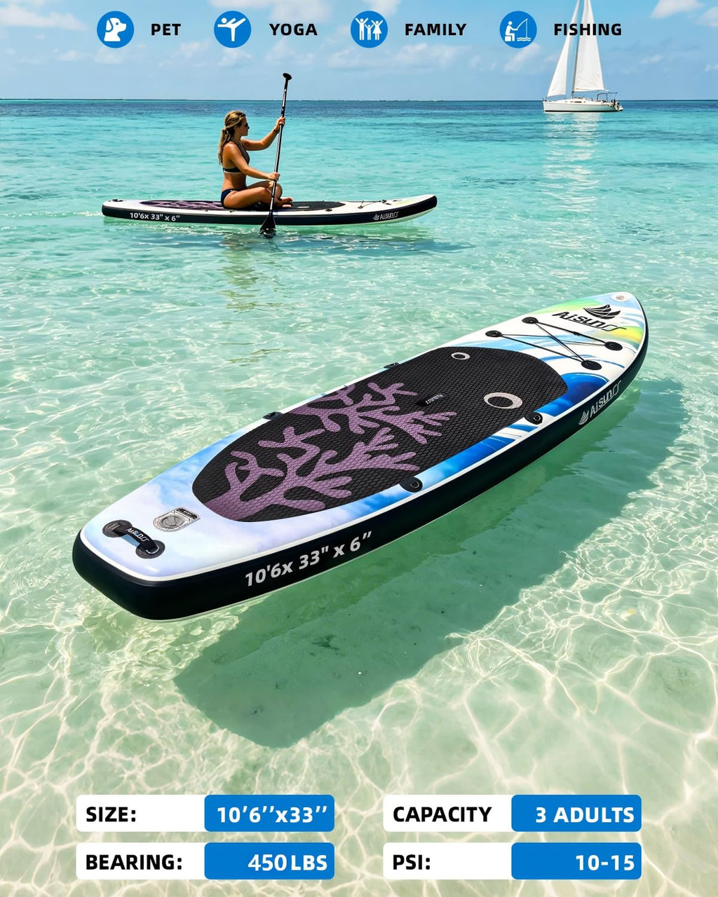 Inflatable Stand Up Paddle Board with SUP Accessories