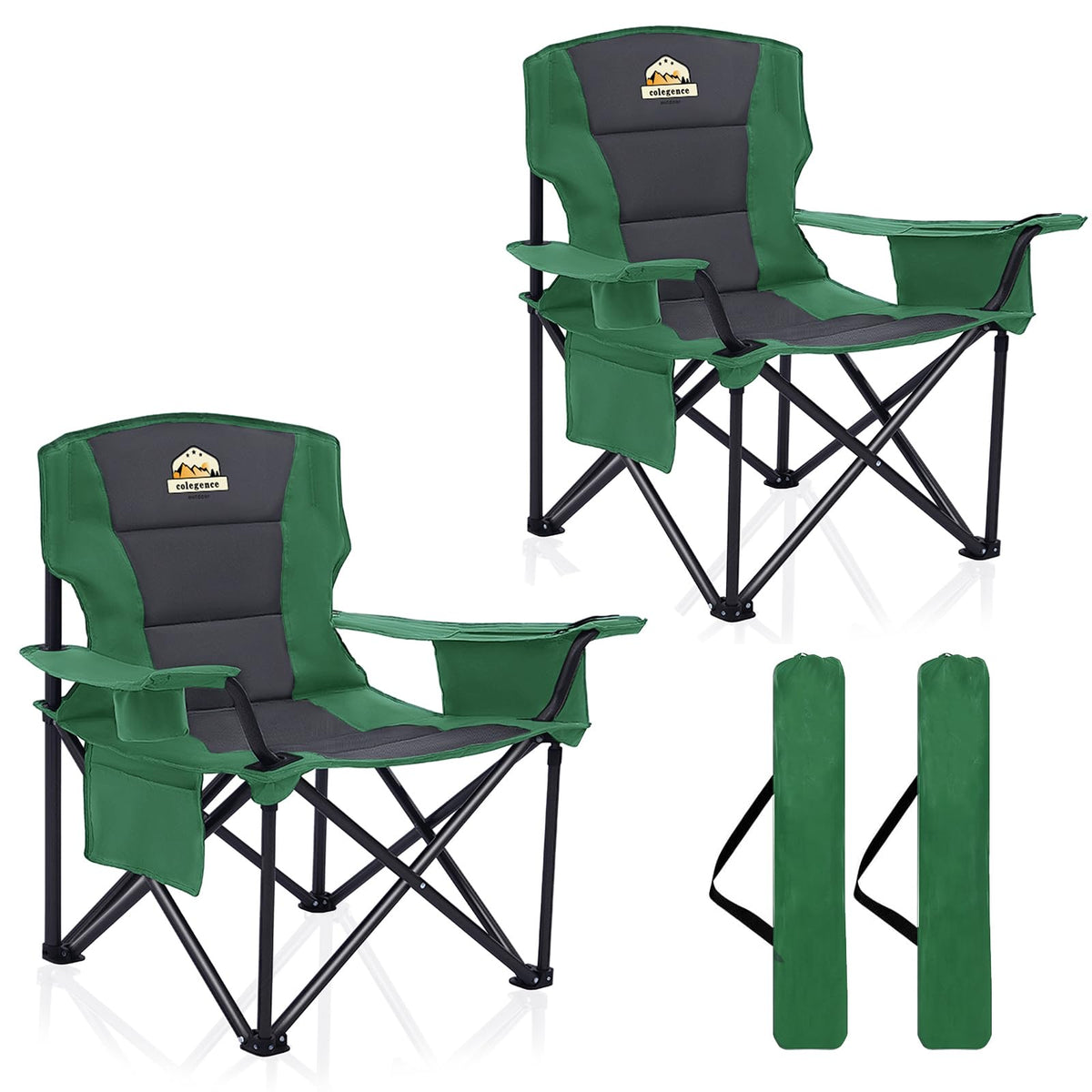 Oversized Heavy Duty Folding Camping Chair with Cooler Bag