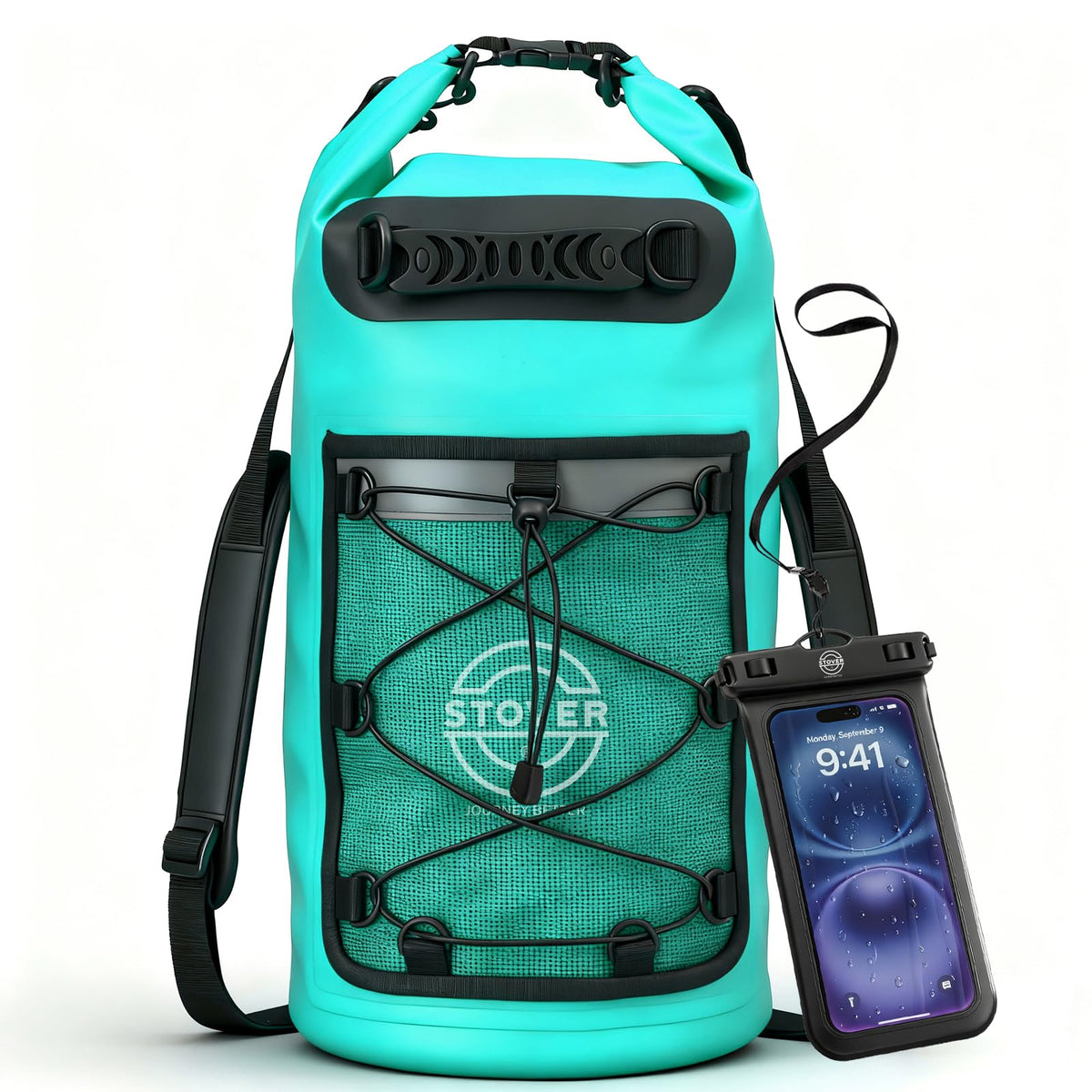 Waterproof Roll Top Dry Bag Backpack with Phone Case