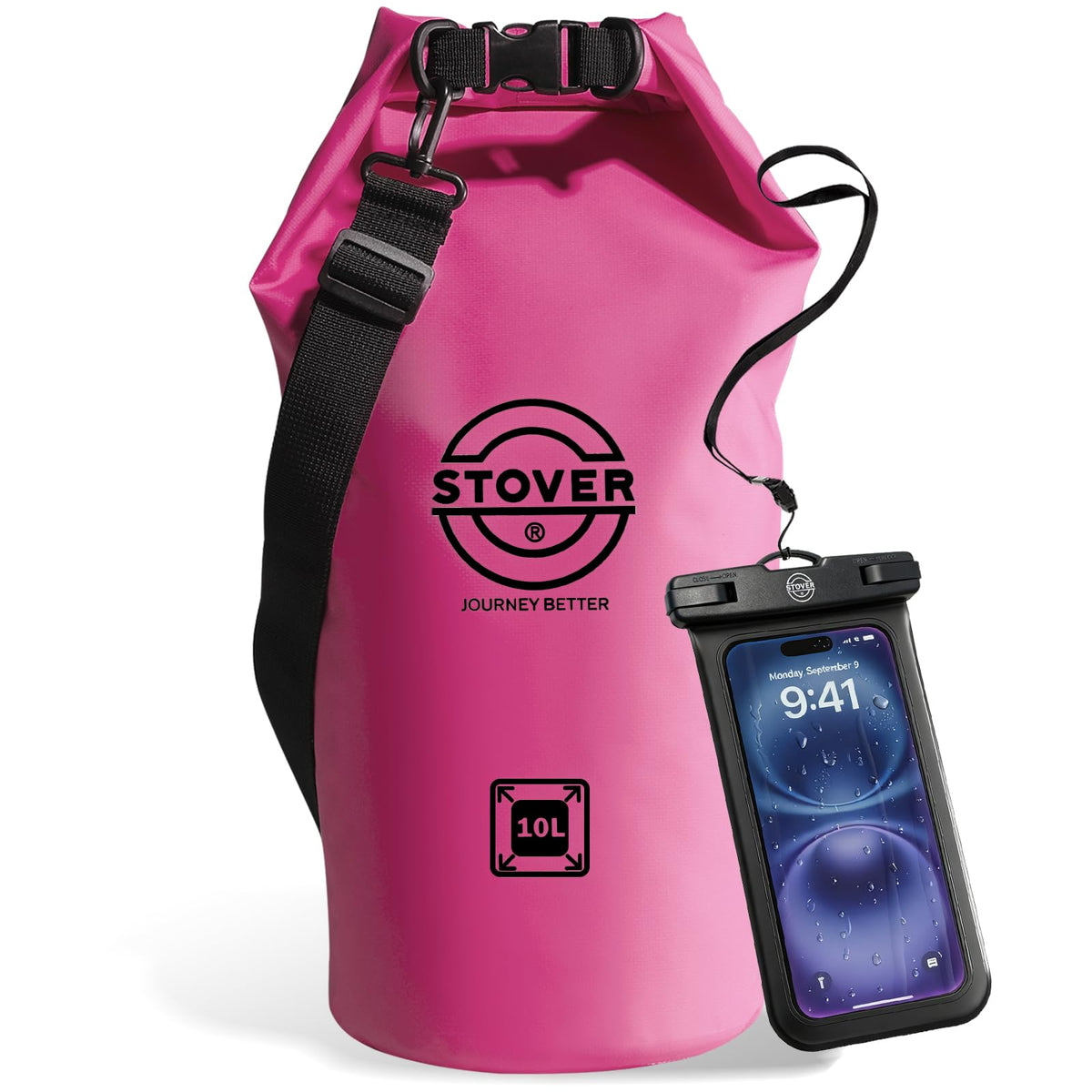 Waterproof Roll Top Dry Bag Backpack with Phone Case
