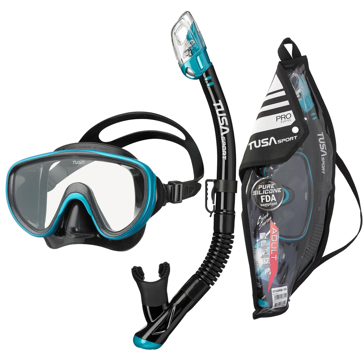 Adult Serene Mask Dry Snorkel Combo with Reusable Travel Bag