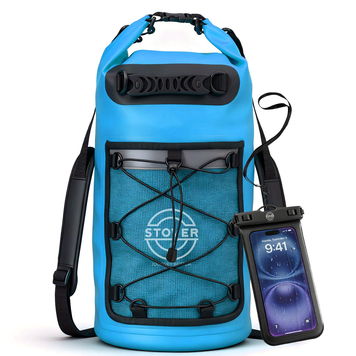 Waterproof Roll Top Dry Bag Backpack with Phone Case