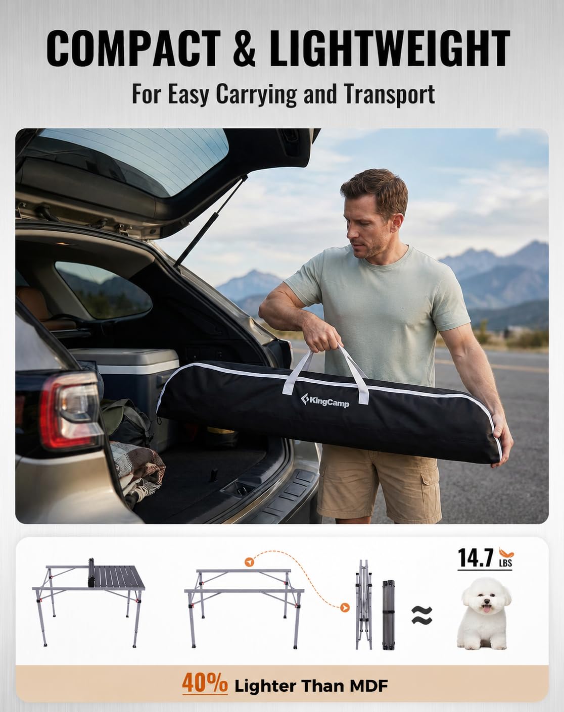 Lightweight Aluminum Folding Camping Table for Outdoor Use