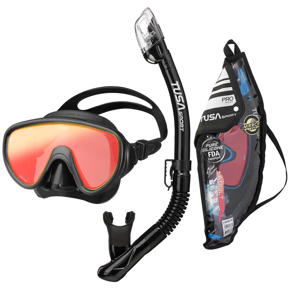 Adult Serene Mask Dry Snorkel Combo with Reusable Travel Bag