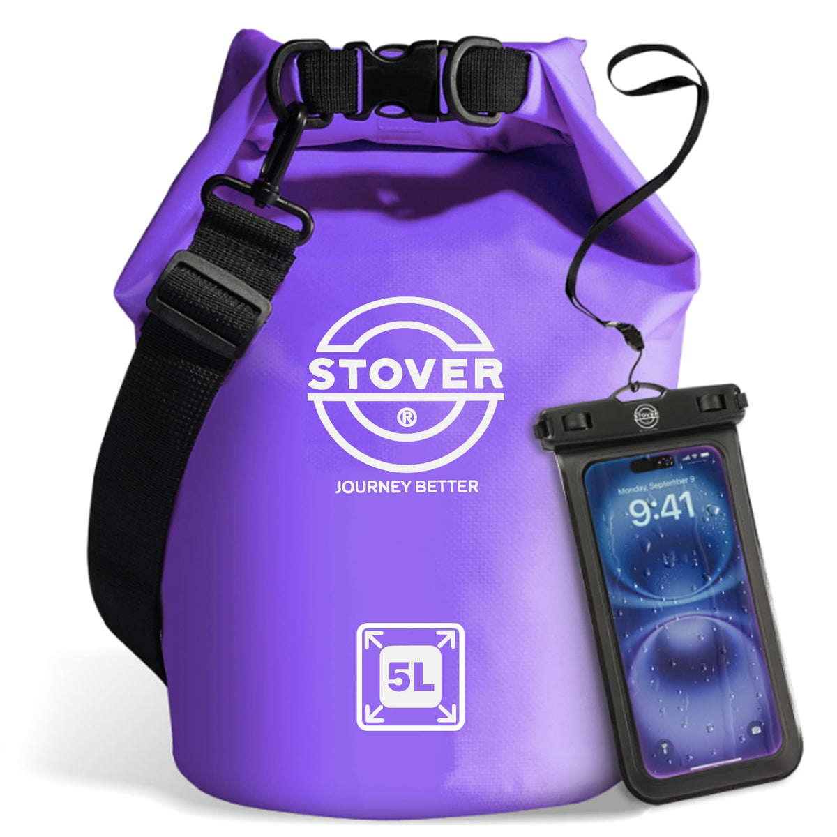 Waterproof Roll Top Dry Bag Backpack with Phone Case