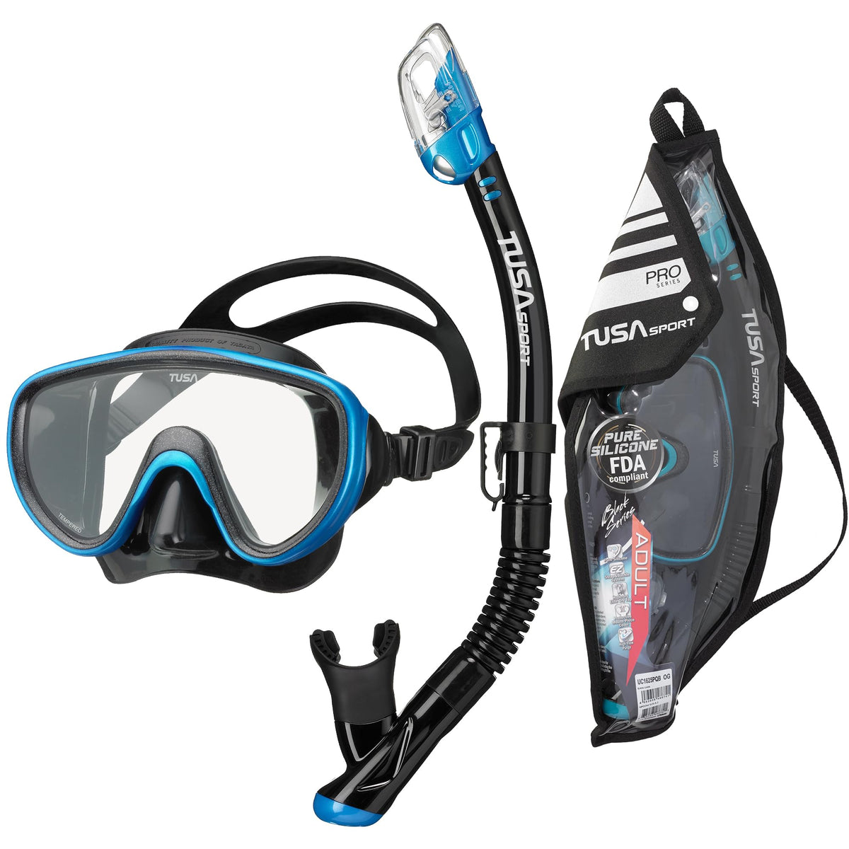 Adult Serene Mask Dry Snorkel Combo with Reusable Travel Bag