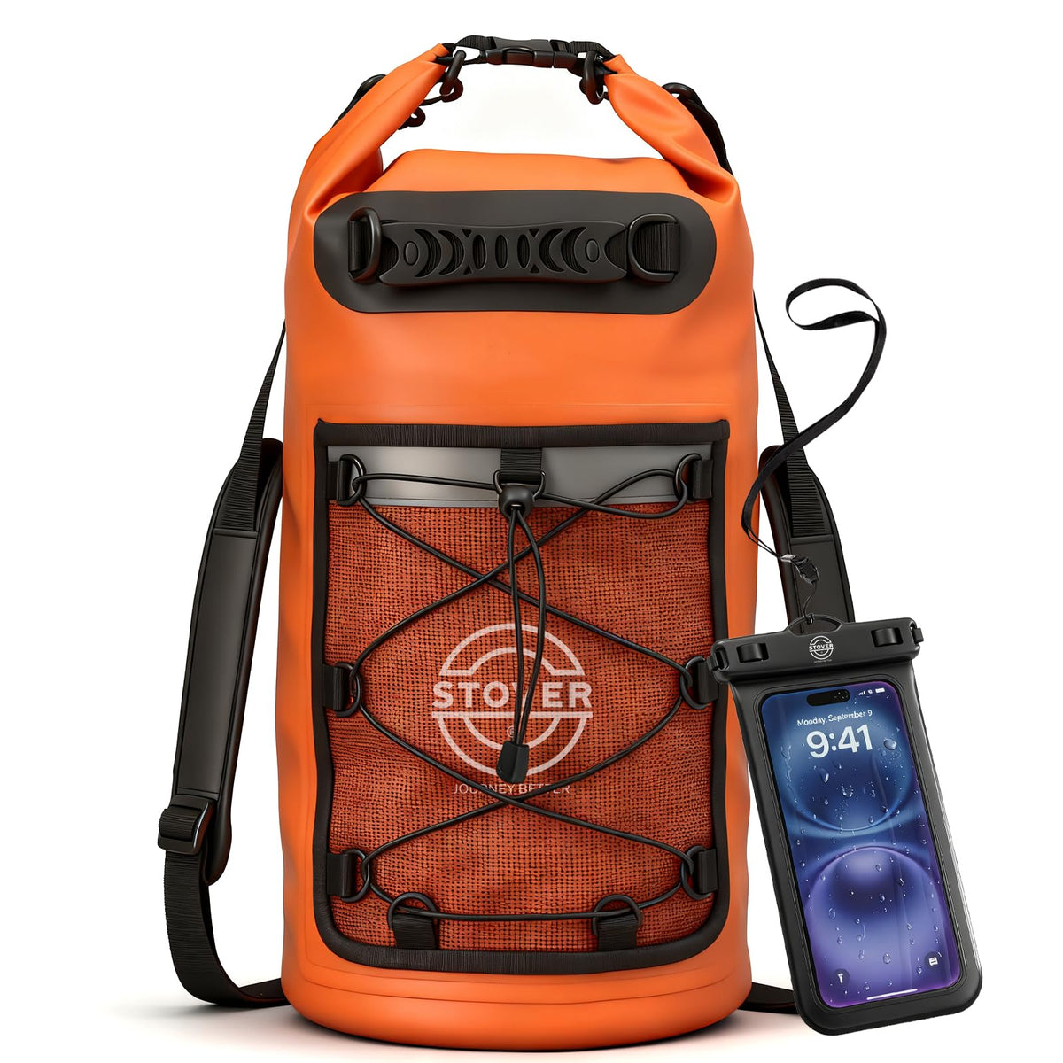 Waterproof Roll Top Dry Bag Backpack with Phone Case