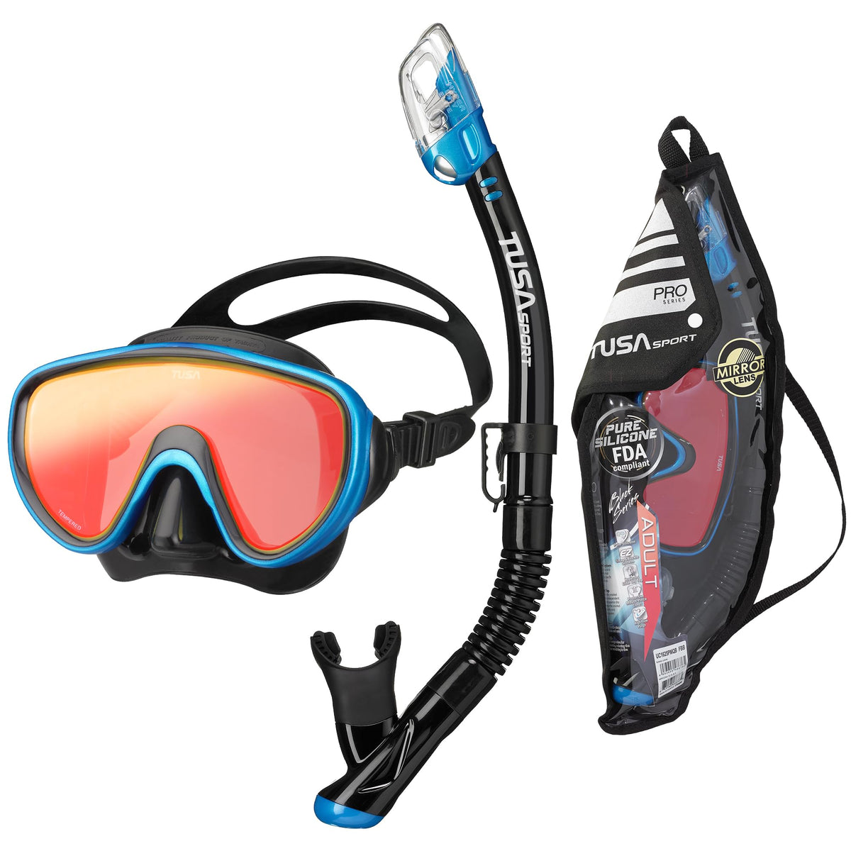 Adult Serene Mask Dry Snorkel Combo with Reusable Travel Bag