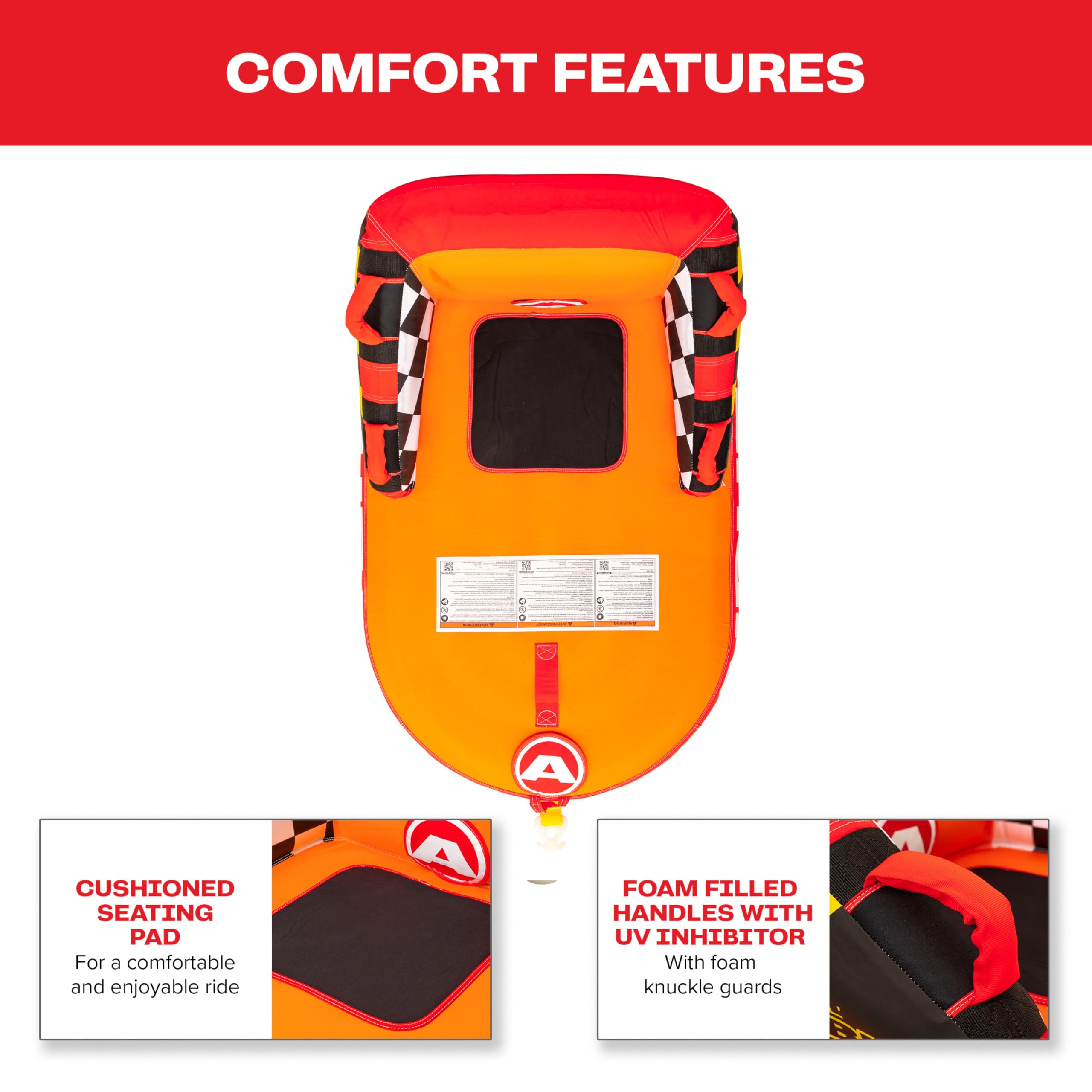 1 to 4 Person Inflatable Towable Tube for Boating