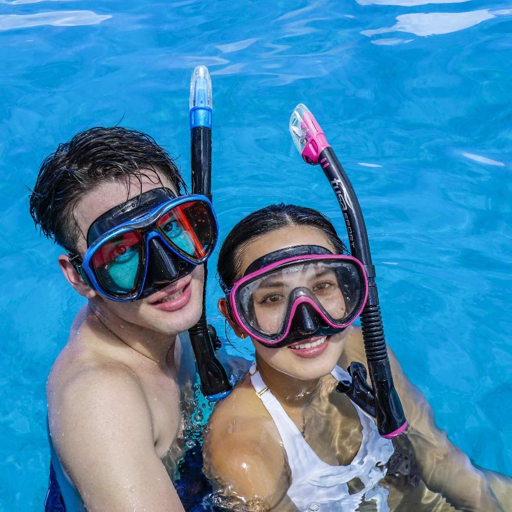 Adult Powerview Mask Dry Snorkel and Fins Travel Set