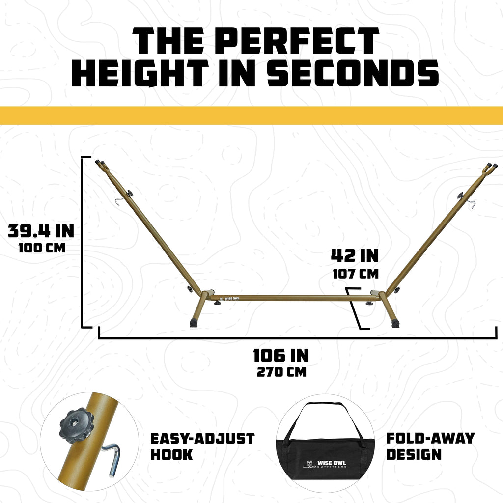 Adjustable Portable Hammock Stand with 440 lb Capacity