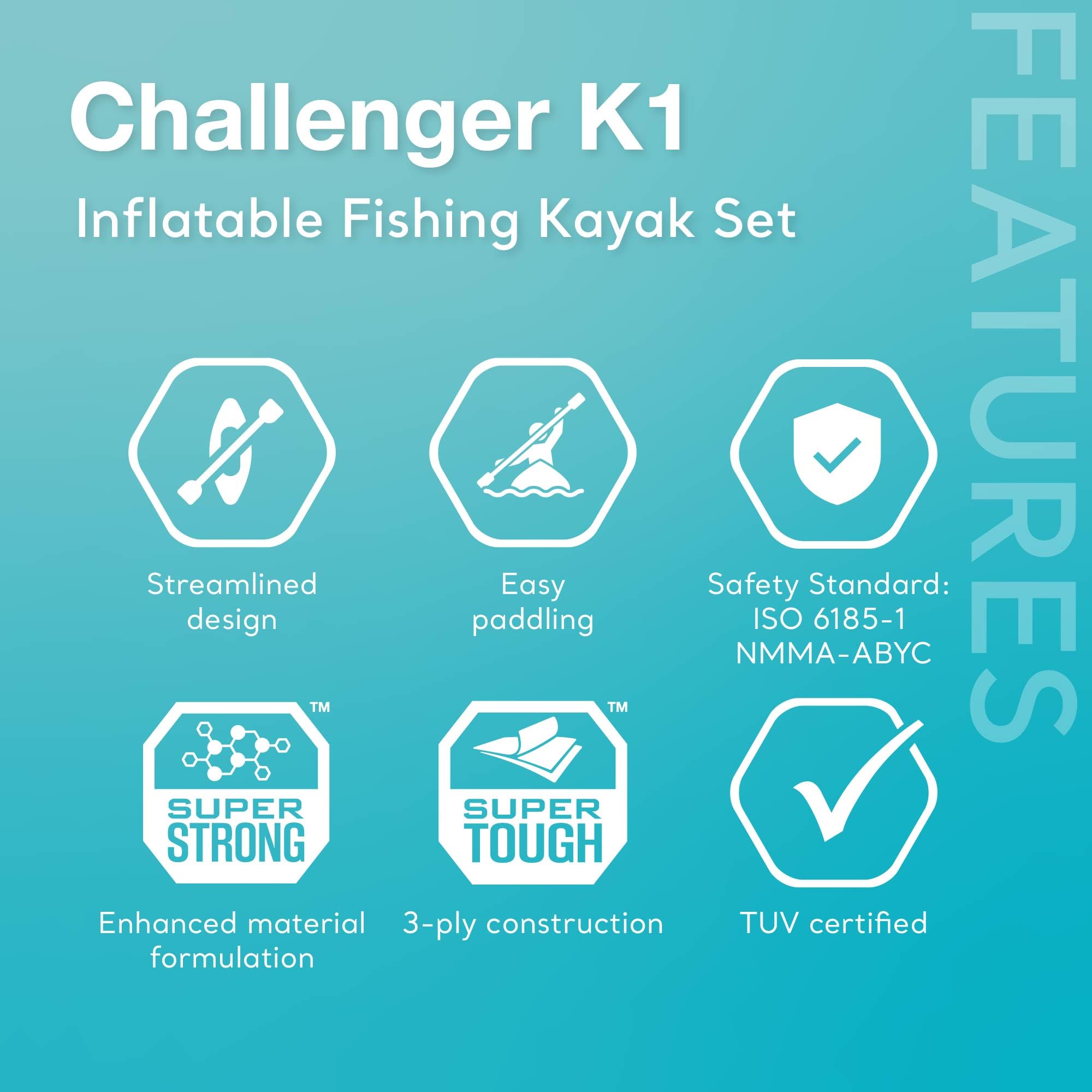 Single Person Inflatable Kayak with Seat Paddle and Pump