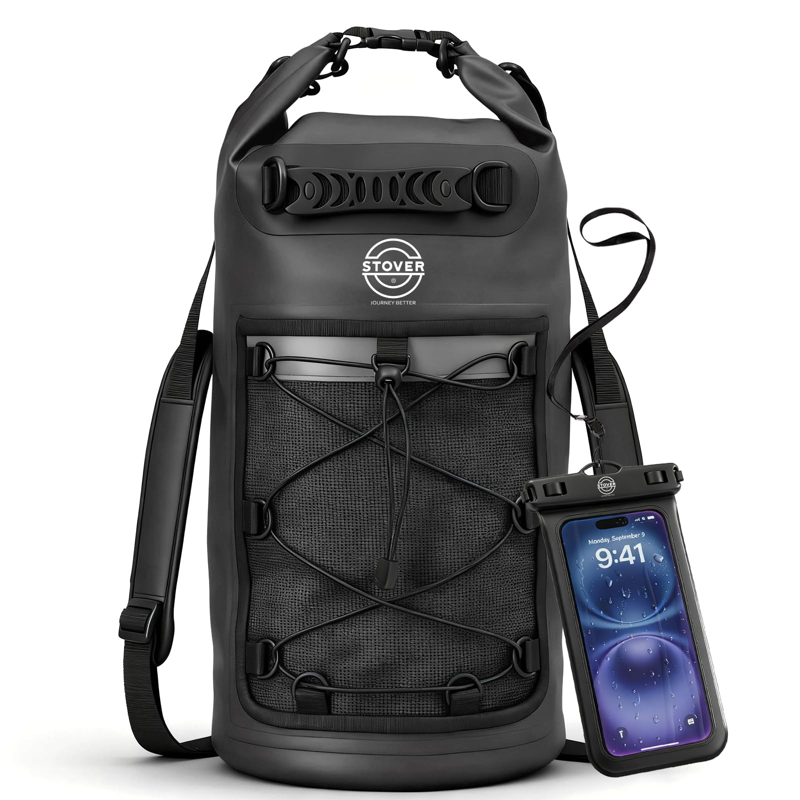 Waterproof Roll Top Dry Bag Backpack with Phone Case