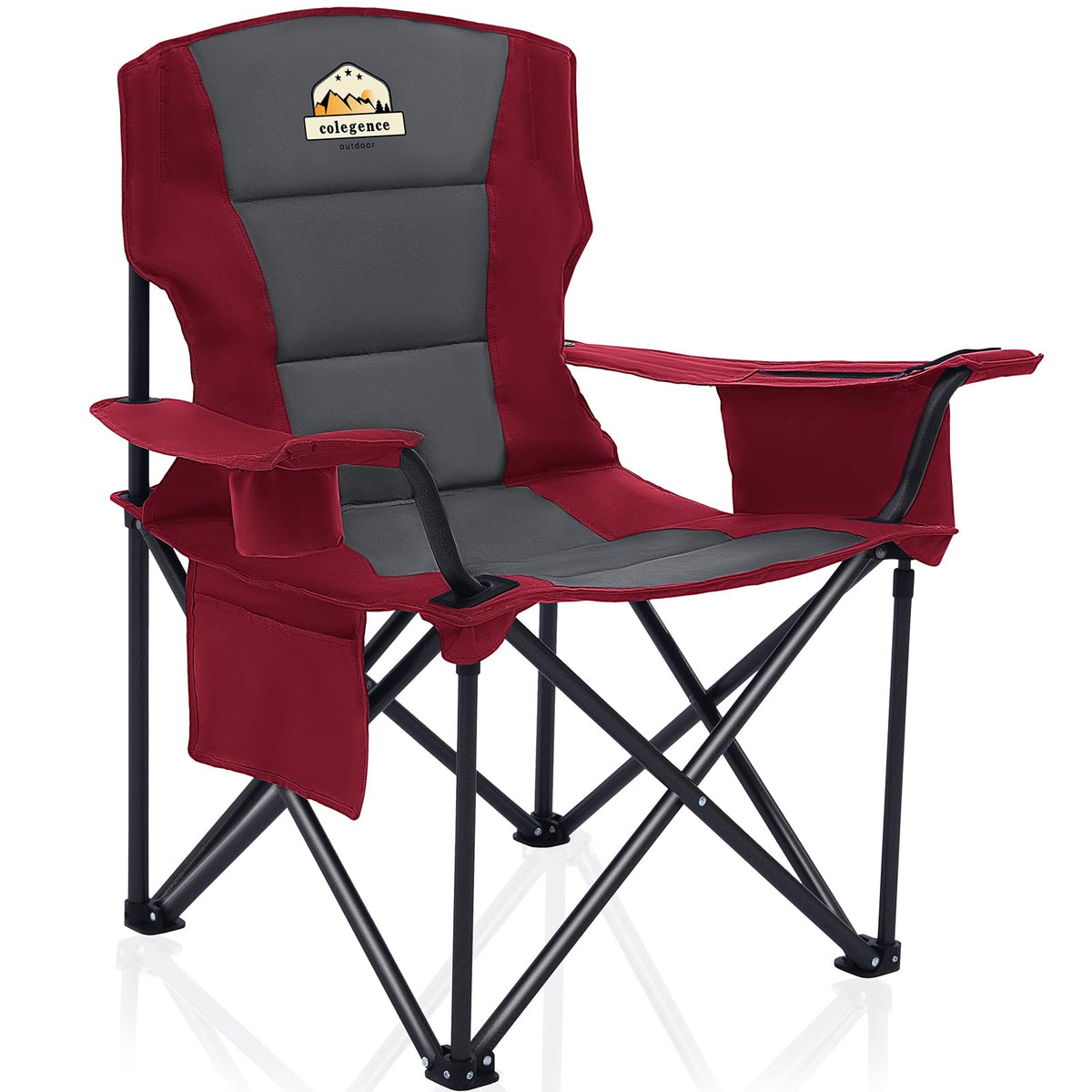 Oversized Heavy Duty Folding Camping Chair with Cooler Bag