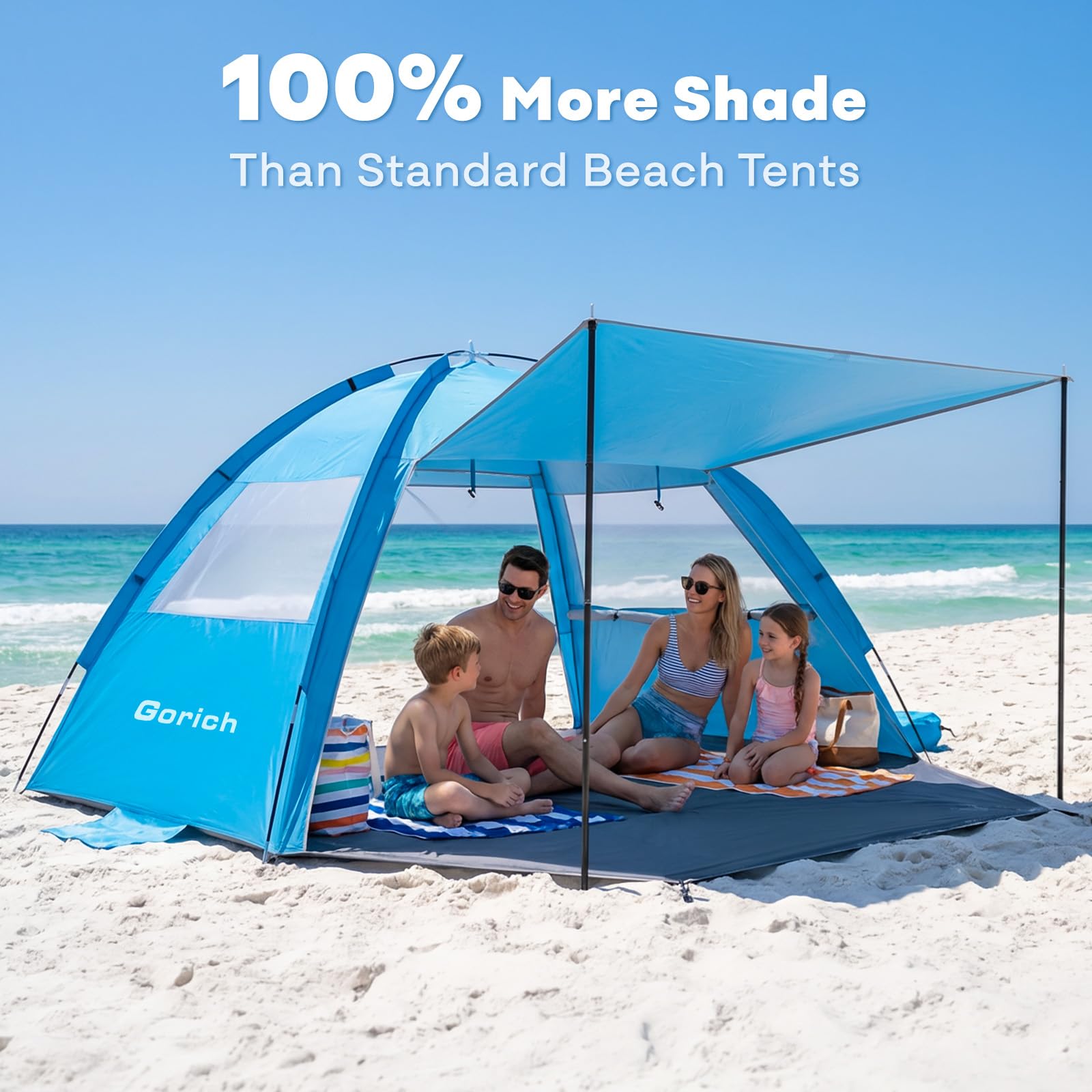 UPF50 Beach Tent Sun Shelter for Family Travel