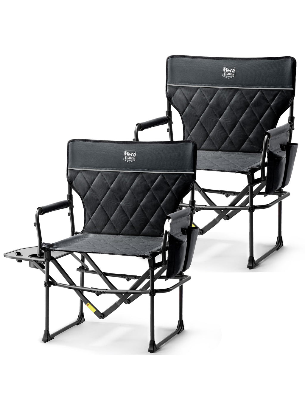 Heavy Duty Portable Camping Chair with Side Table and Pocket