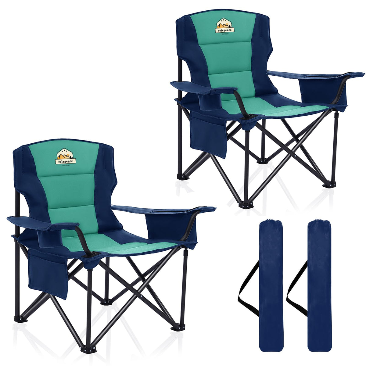Oversized Heavy Duty Folding Camping Chair with Cooler Bag