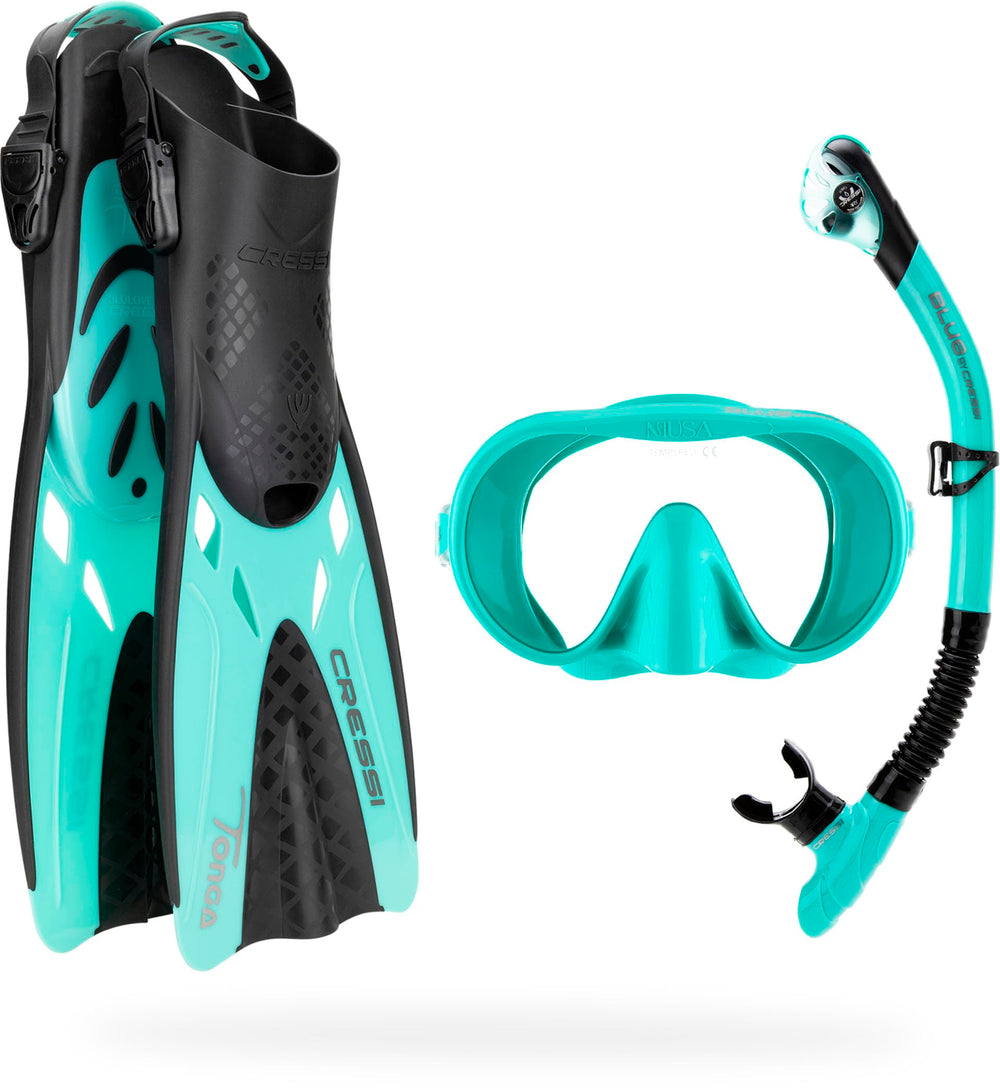 Lightweight Snorkel Set with Mask Snorkel and Tonga Fins