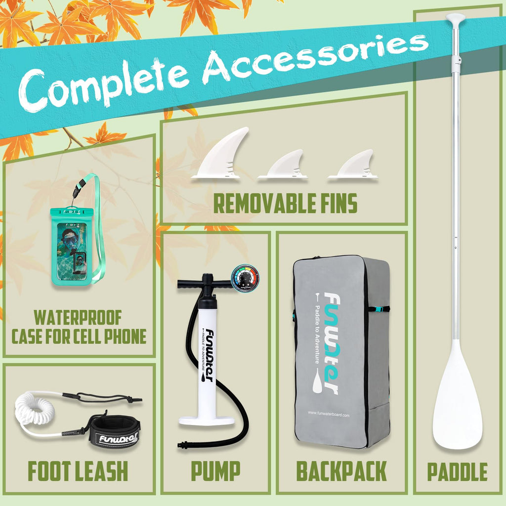 Inflatable Stand Up Paddle Board with Beginner SUP Accessories