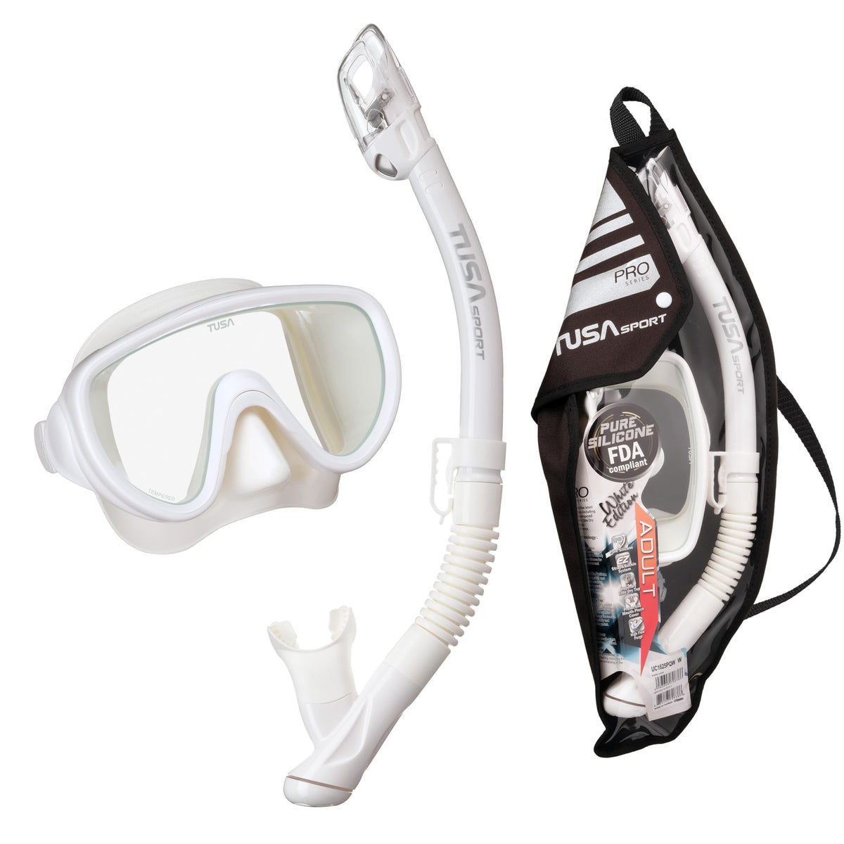 Adult Serene Mask Dry Snorkel Combo with Reusable Travel Bag