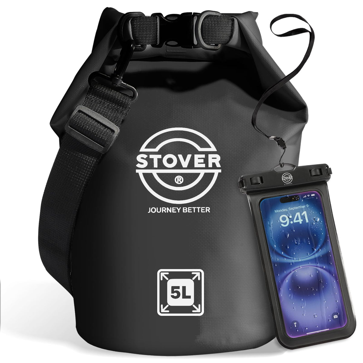 Waterproof Roll Top Dry Bag Backpack with Phone Case