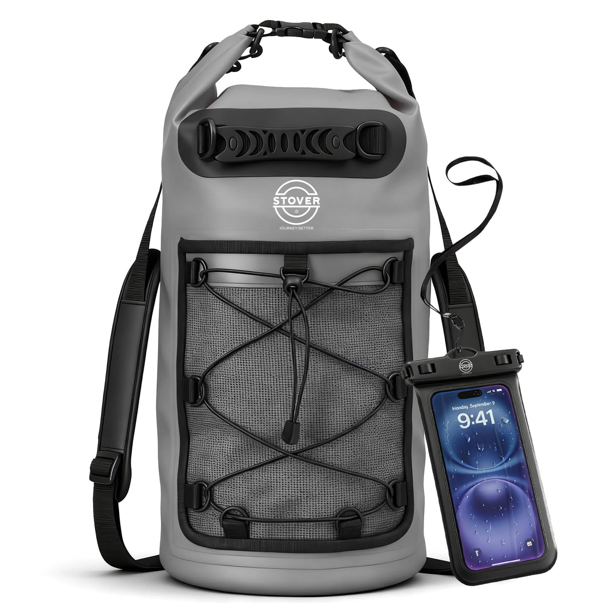 Waterproof Roll Top Dry Bag Backpack with Phone Case