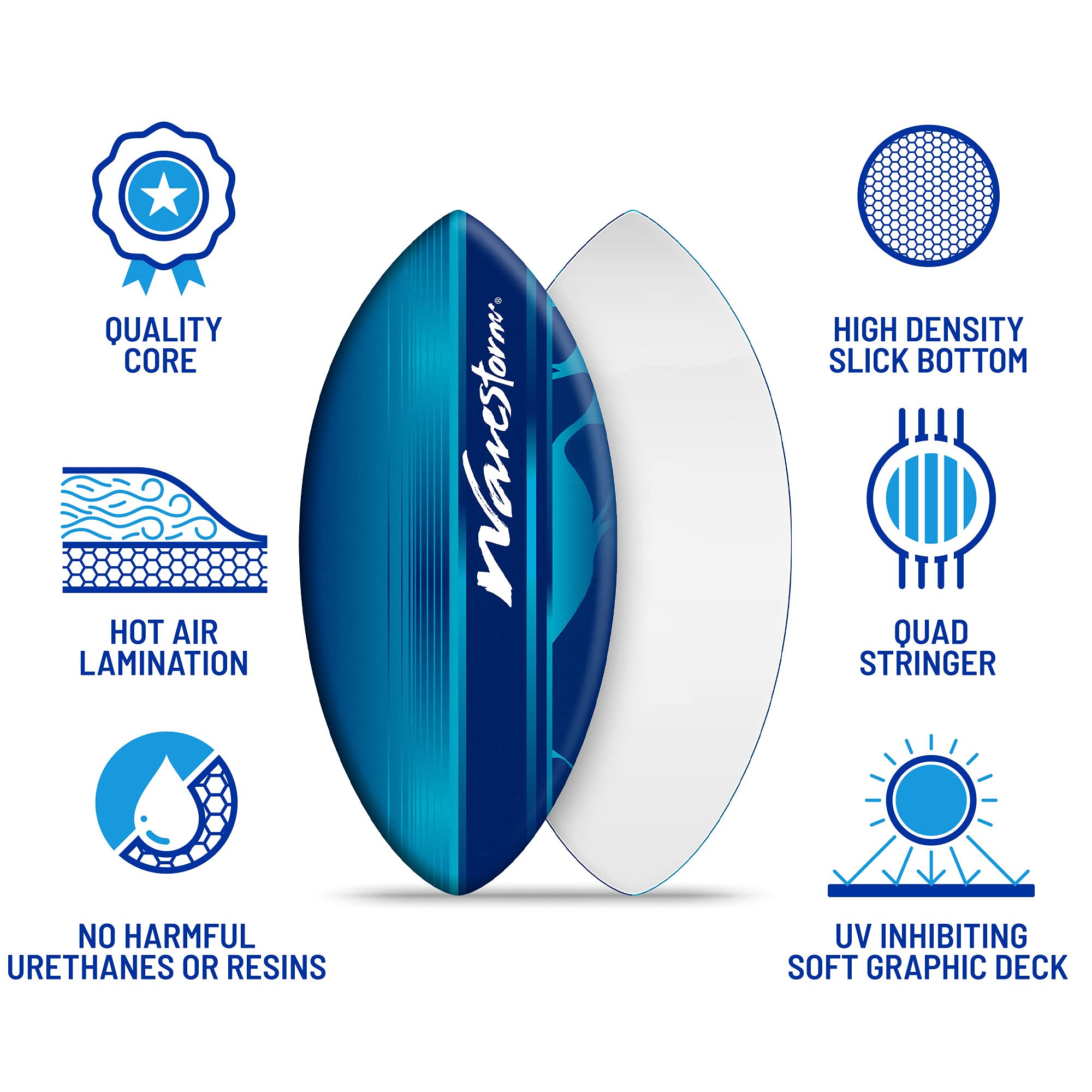 48 Inch Foam Skimboard for Beginners Surfing and Bodyboarding