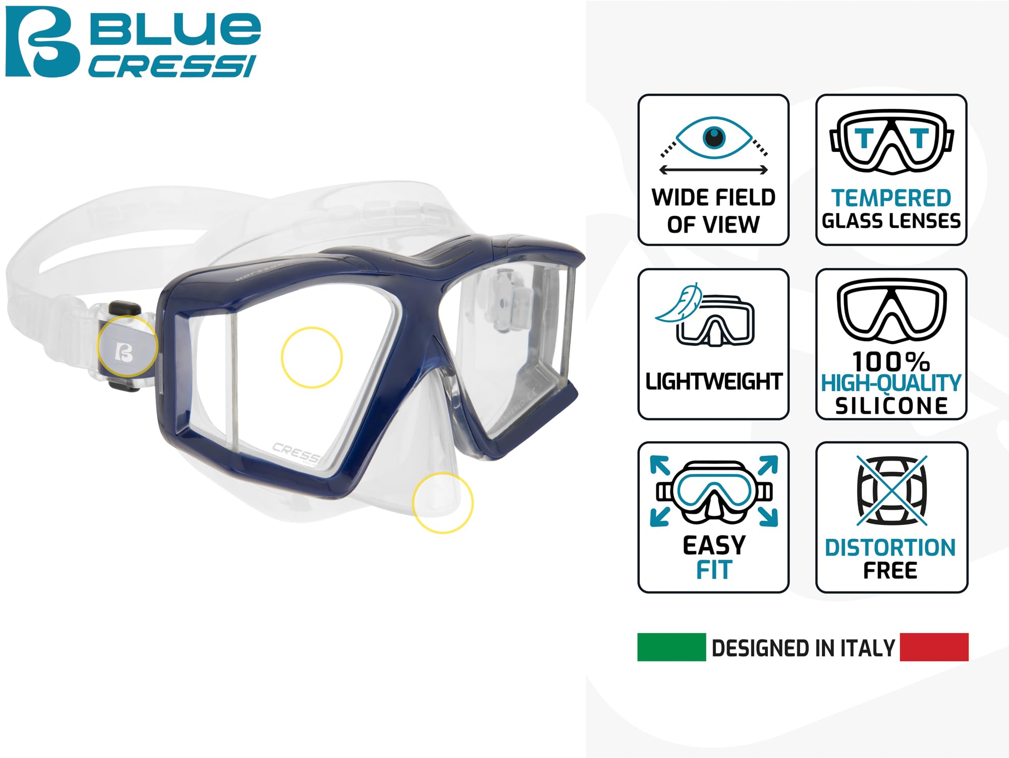 Adult Snorkel Set with Wide View Mask Dry Snorkel and Fins