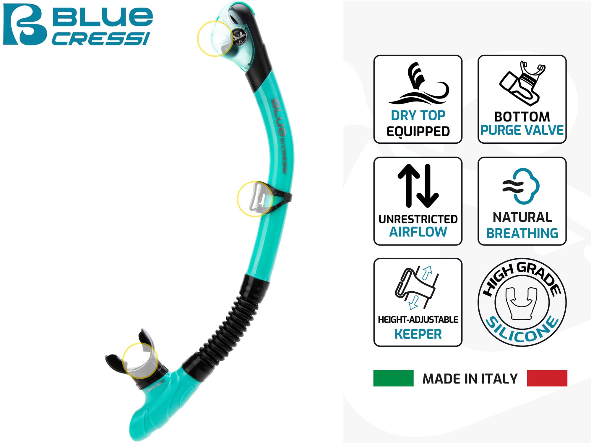 Adult Snorkel Set with Wide View Mask Dry Snorkel and Fins