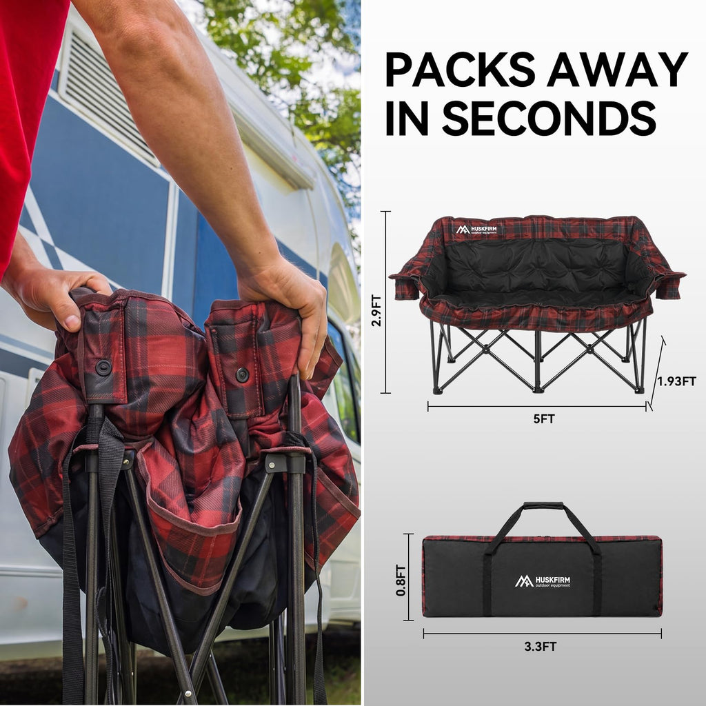 Double Camping Loveseat Chair for Two Adults Heavy Duty