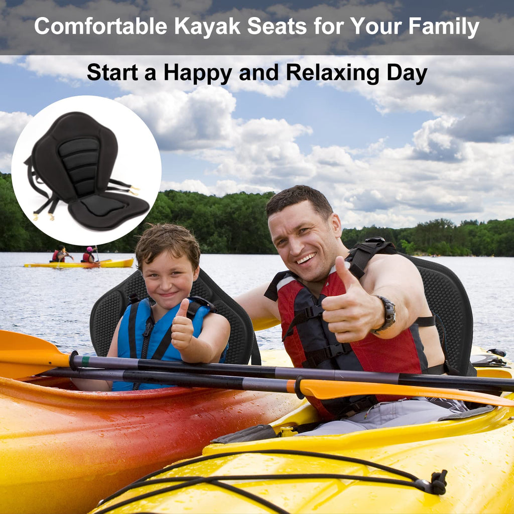 Padded Kayak Seat Cushion with Supportive Backrest