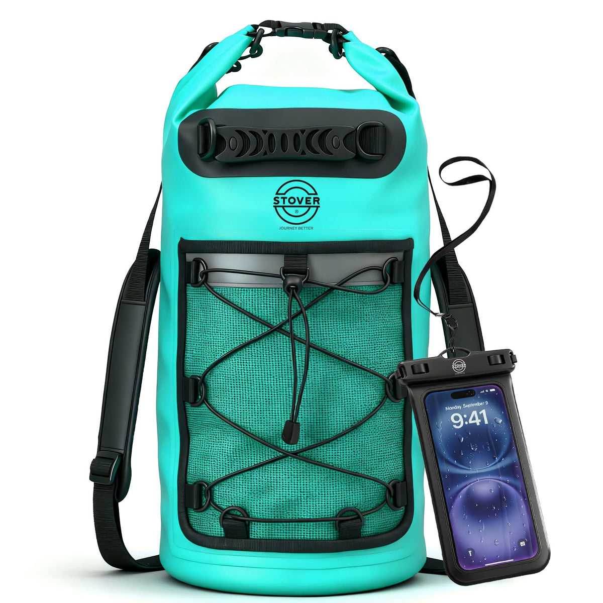 Waterproof Roll Top Dry Bag Backpack with Phone Case