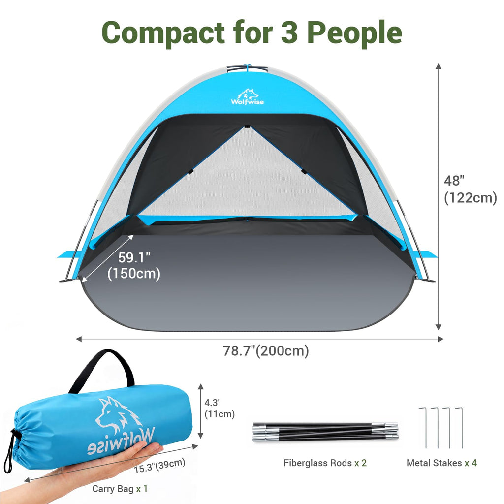 Portable Beach Tent Sun Shelter and Sunshade Cabana
