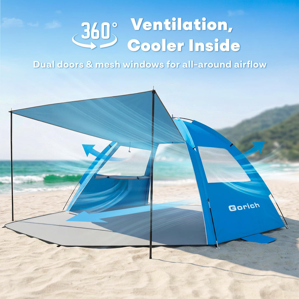 UPF50 Beach Tent Sun Shelter for Family Travel