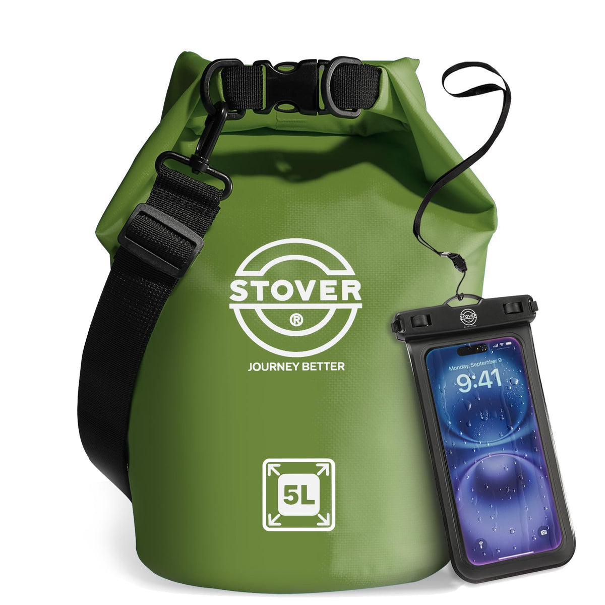 Waterproof Roll Top Dry Bag Backpack with Phone Case