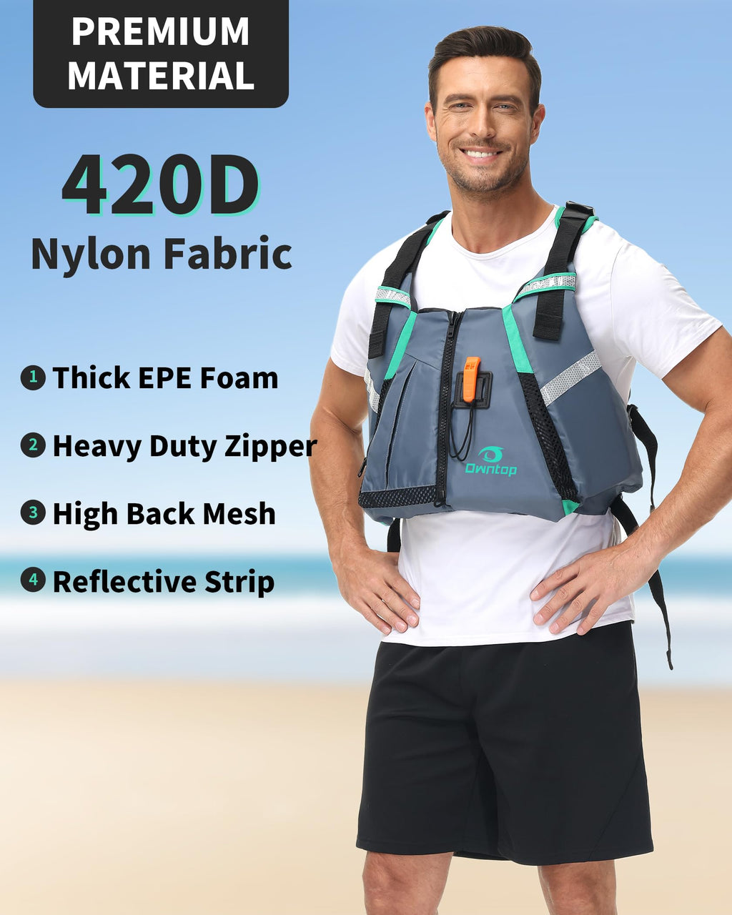 Adult Swim Vest for Kayaking Surfing and Boating