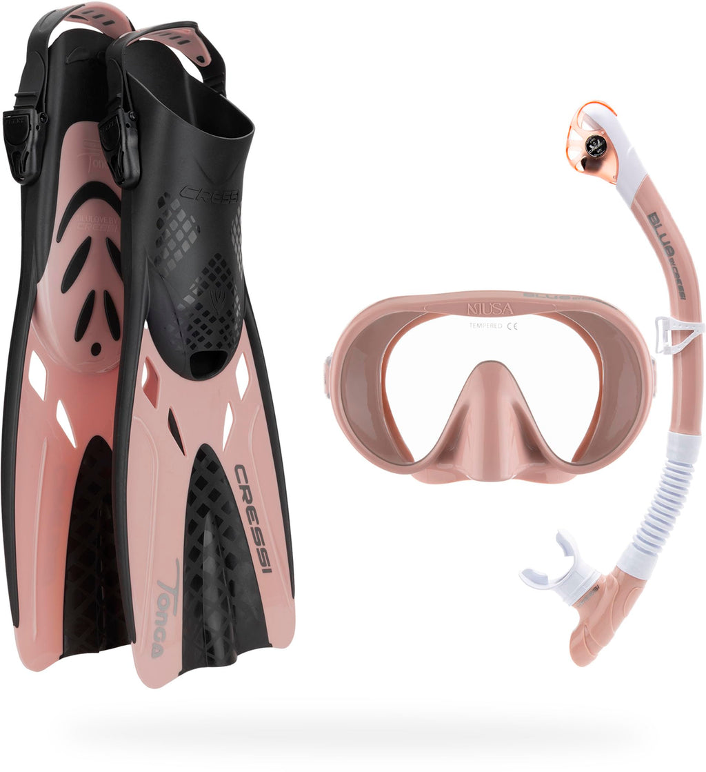 Lightweight Snorkel Set with Mask Snorkel and Tonga Fins