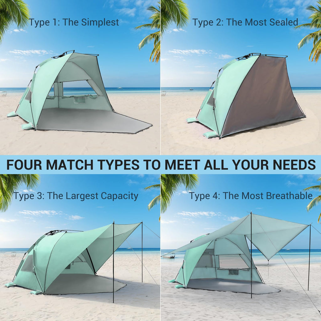 Pop Up Beach Tent Canopy with UPF 50 UV Protection